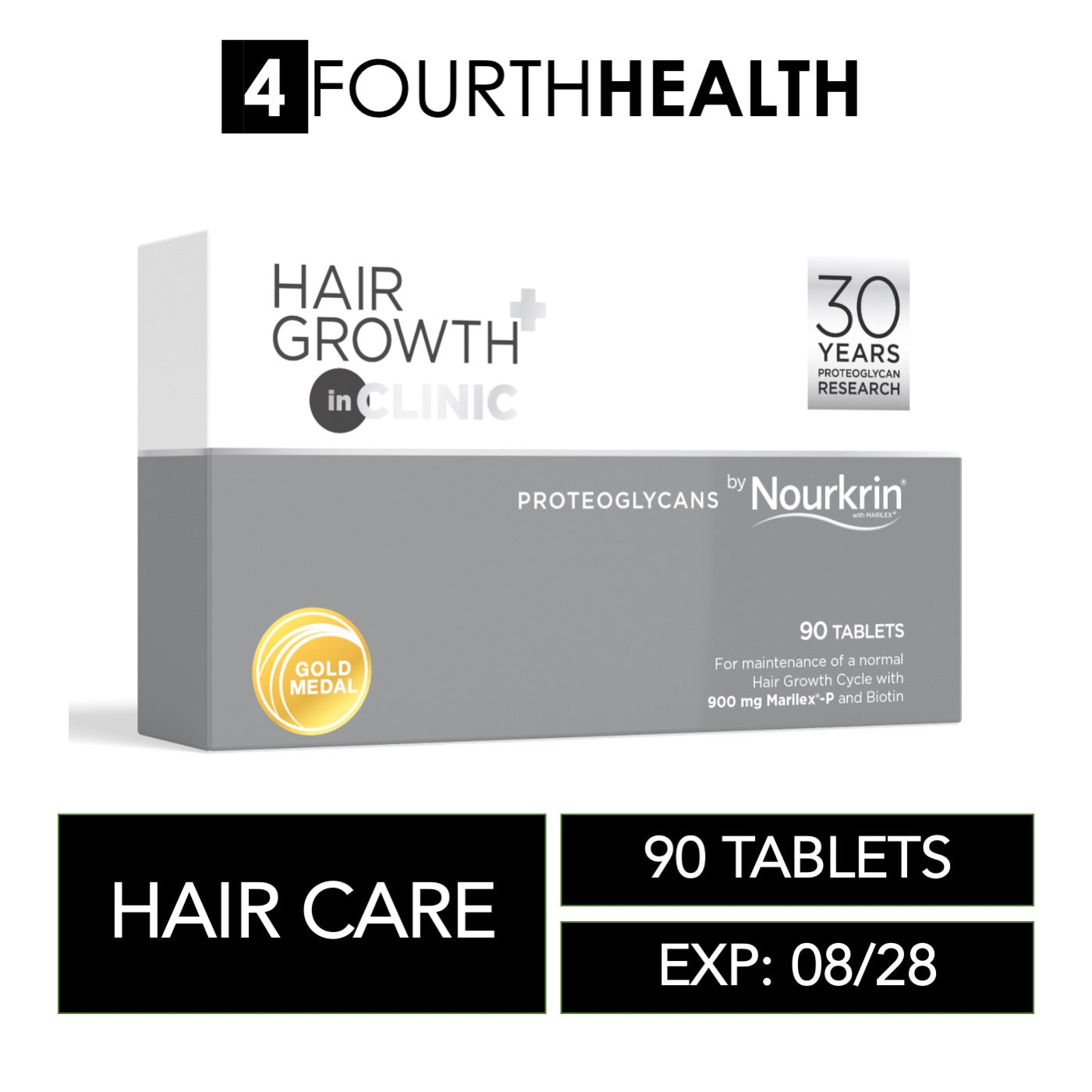 [EXP 08/28] Nourkrin Hair Growth+ inCLINIC 90 Tabs | Hair Growth Supplement