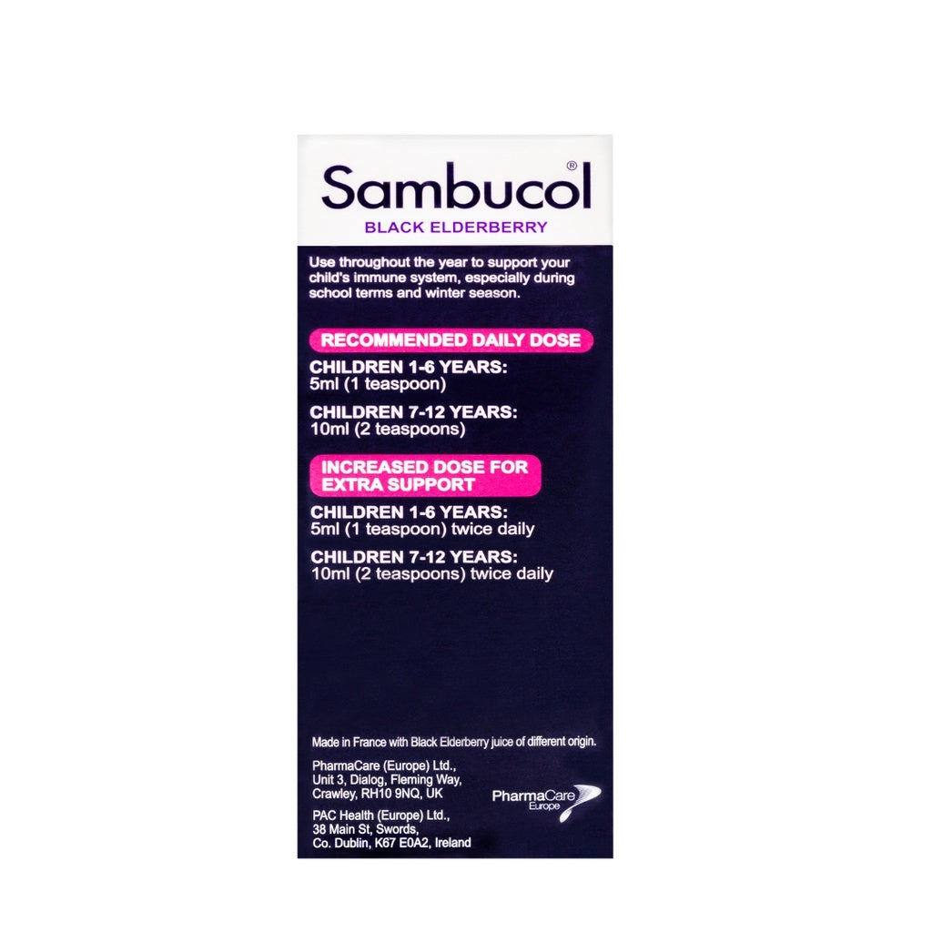 [EXP 06/27] Sambucol Kids Formula Vitamin C (120ml) (3-12y) (UK Ver) | Immune Support | Black Elderberry