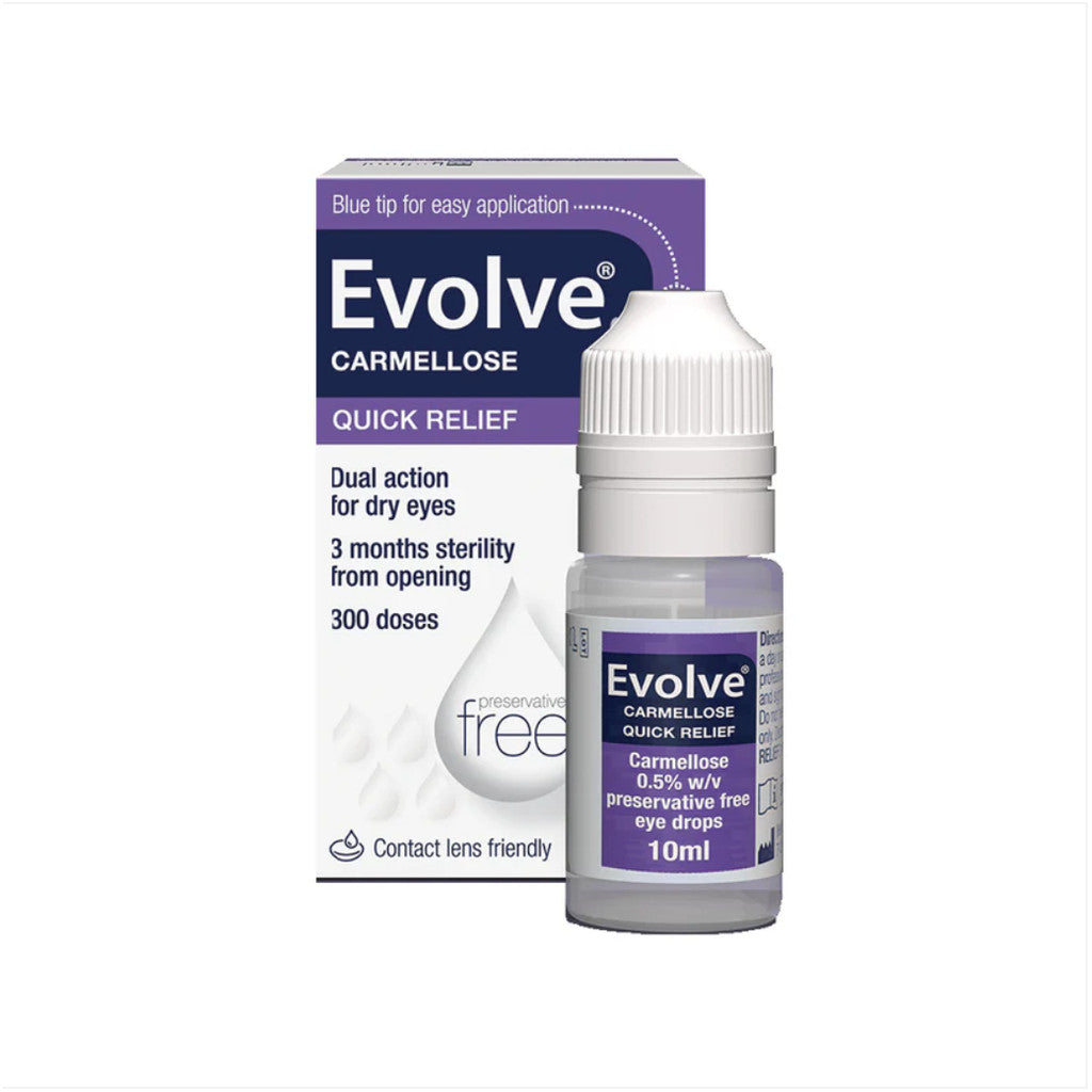 [EXP 08/26] Evolve Carmellose Soothing Eye Drops 10ml - for dry eyes, contact lens friendly