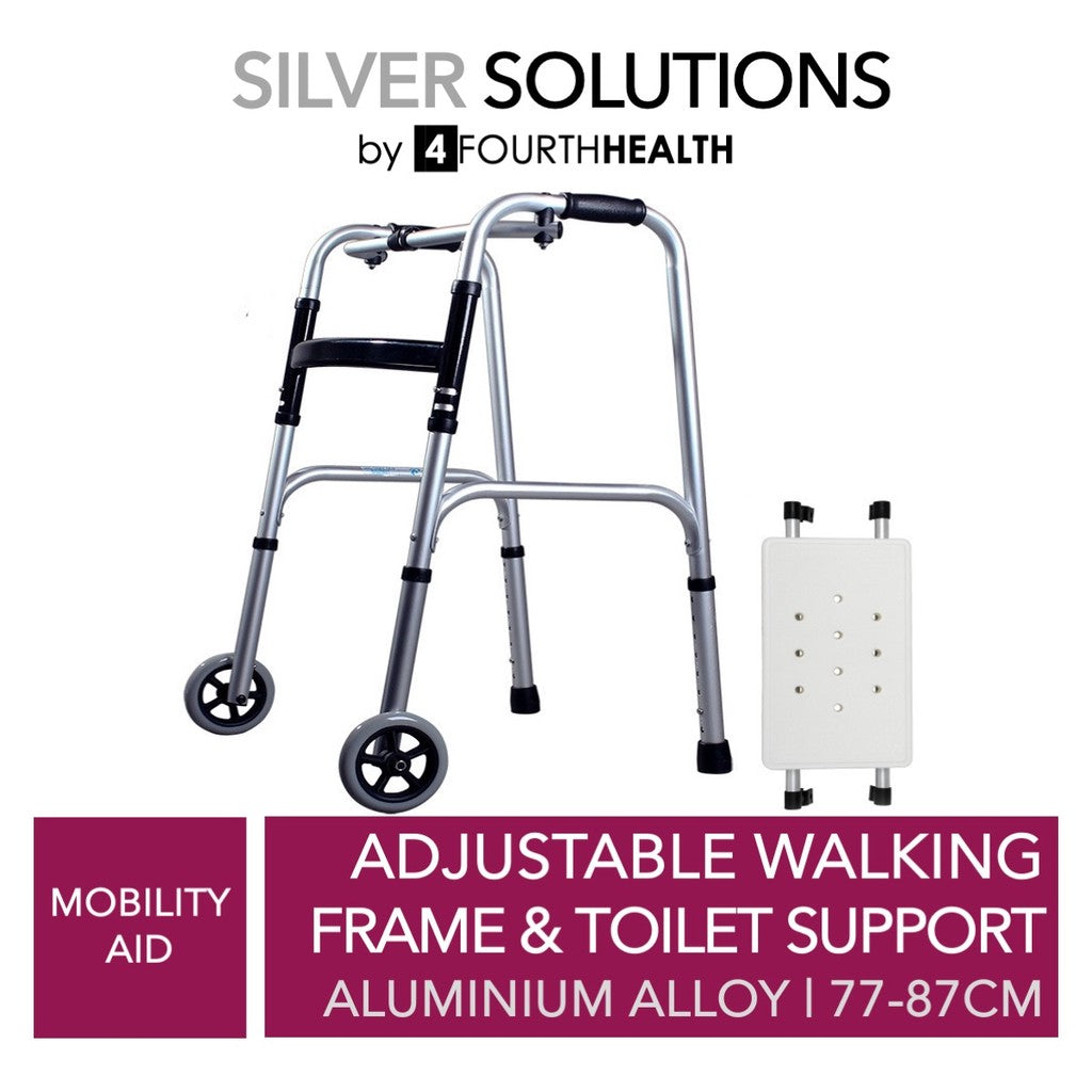 Elderly Walker Walking Frame | Walking Aid | Adjustable Foldable | Aluminium Alloy