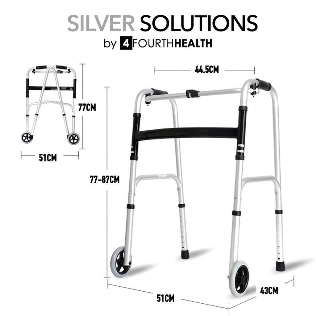 Elderly Walker Walking Frame | Walking Aid | Adjustable Foldable | Aluminium Alloy