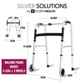 Elderly Walker Walking Frame | Walking Aid | Adjustable Foldable | Aluminium Alloy