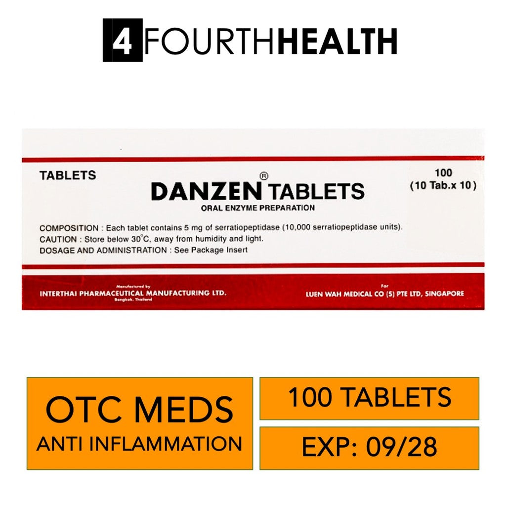 [EXP 09/28] Danzen Tablet Serratiopeptidase | 100 tabs - for sore throat, inflammation