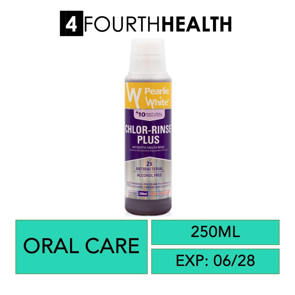 [EXP 06/28] Pearlie White Chlor-Rinse Plus Antiseptic Mouth Rinse 250ml