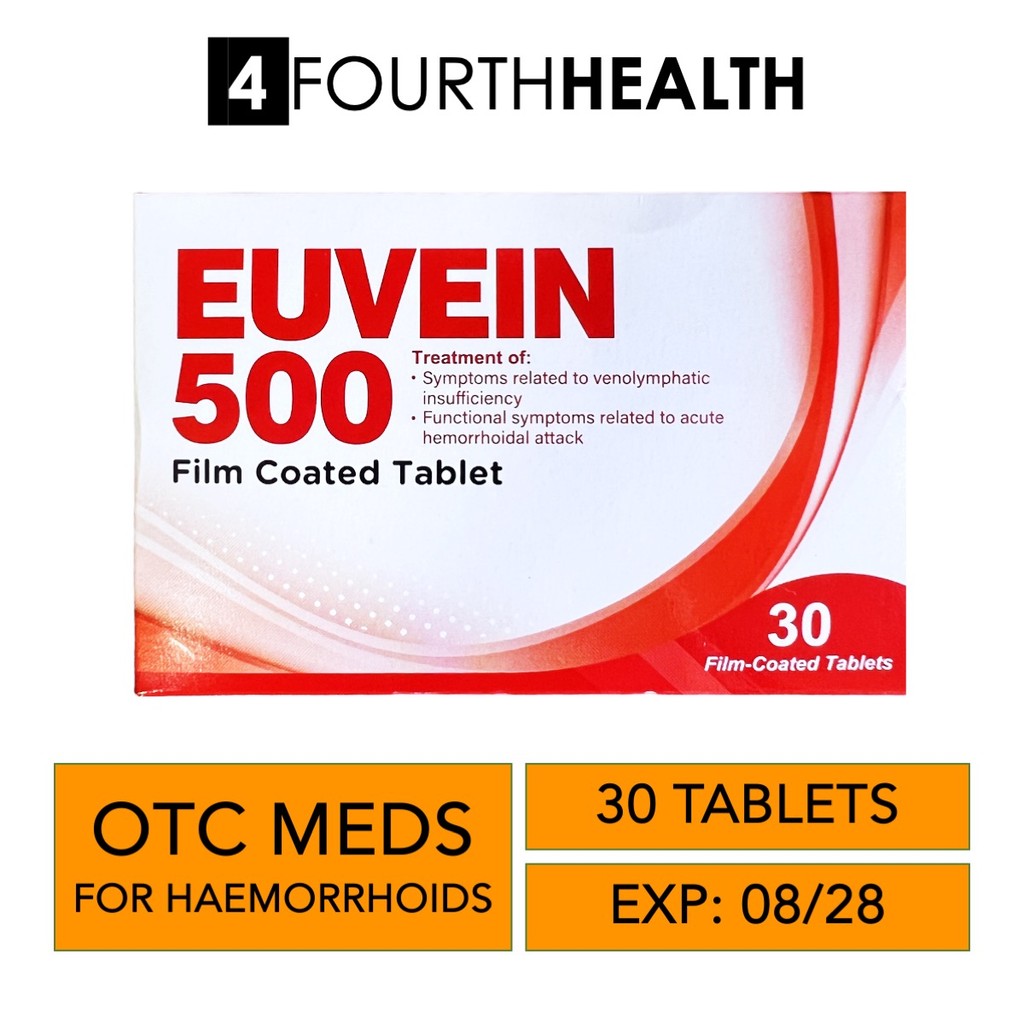 [EXP 08/28] Euvein 500mg 30 Tabs | For acute hemorrhoidal attack