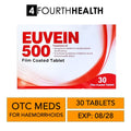 [EXP 08/28] Euvein 500mg 30 Tabs | For acute hemorrhoidal attack