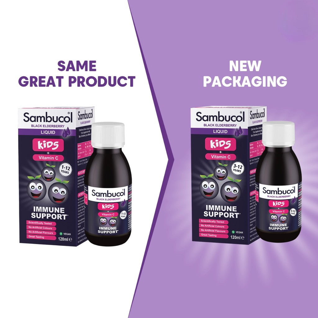 [EXP 06/27] Sambucol Kids Formula Vitamin C (120ml) (3-12y) (UK Ver) | Immune Support | Black Elderberry