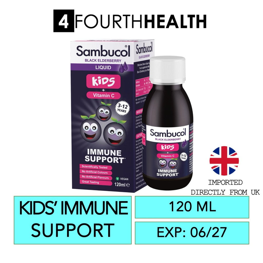 [EXP 06/27] Sambucol Kids Formula Vitamin C (120ml) (3-12y) (UK Ver) | Immune Support | Black Elderberry