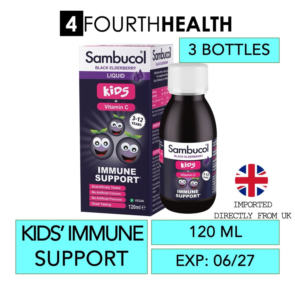 [EXP 06/27] Sambucol Kids Formula Vitamin C (120ml) (3-12y) (UK Ver) | Immune Support | Black Elderberry