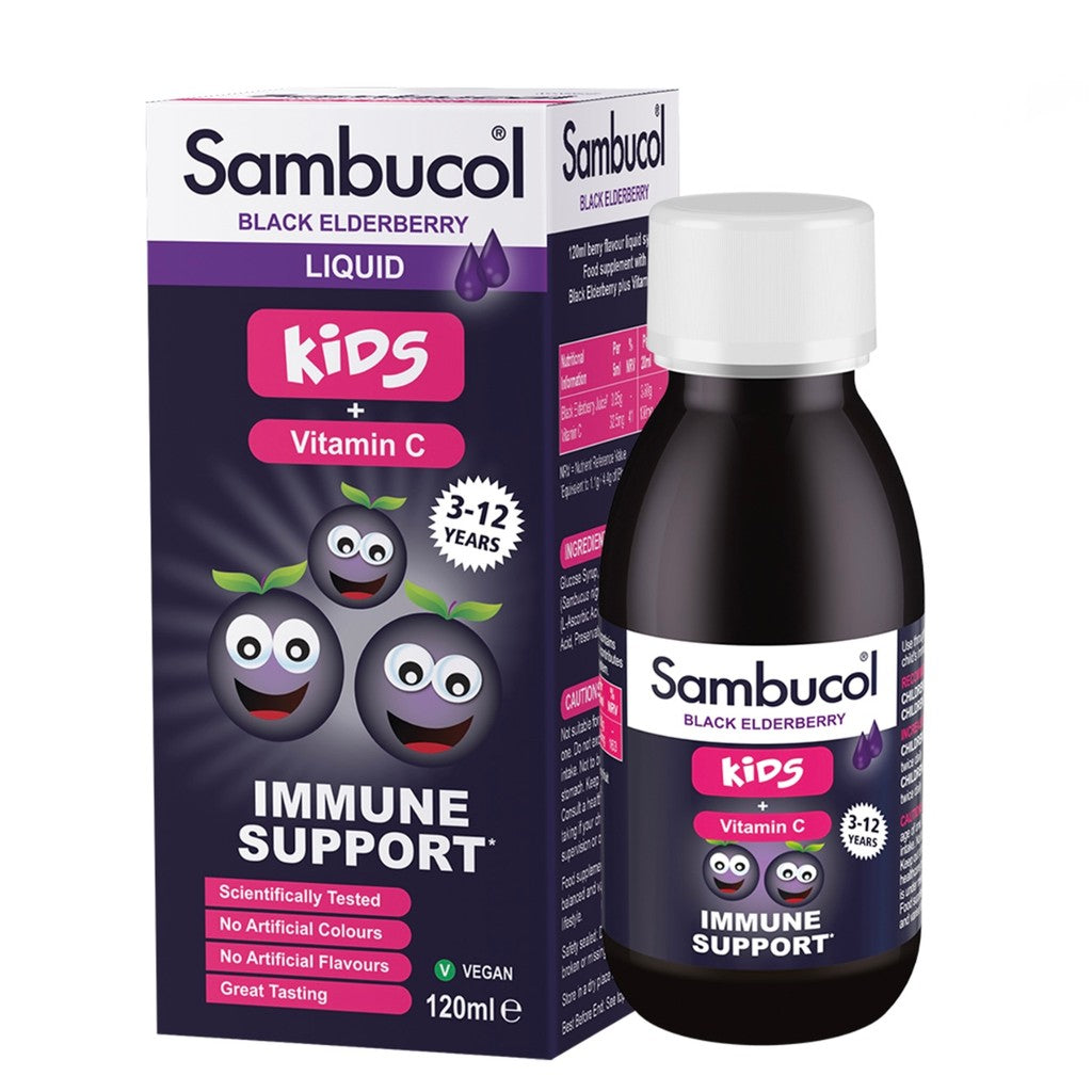 [EXP 06/27] Sambucol Kids Formula Vitamin C (120ml) (3-12y) (UK Ver) | Immune Support | Black Elderberry