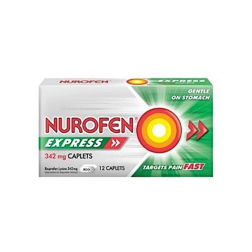 Nurofen Express 342mg (12 Caplets) — Fast-Acting Pain & Fever Relief