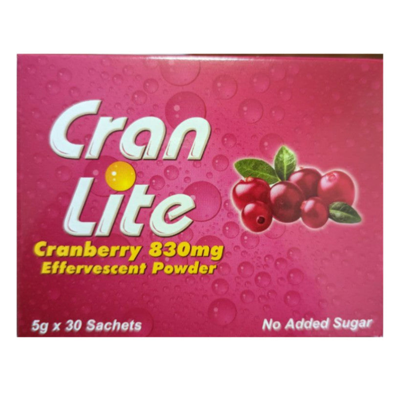[EXP 10/27] CranLite Cranberry 830mg Effervescent Powder | Cran Lite | No Sugar 5g x 30 Sach