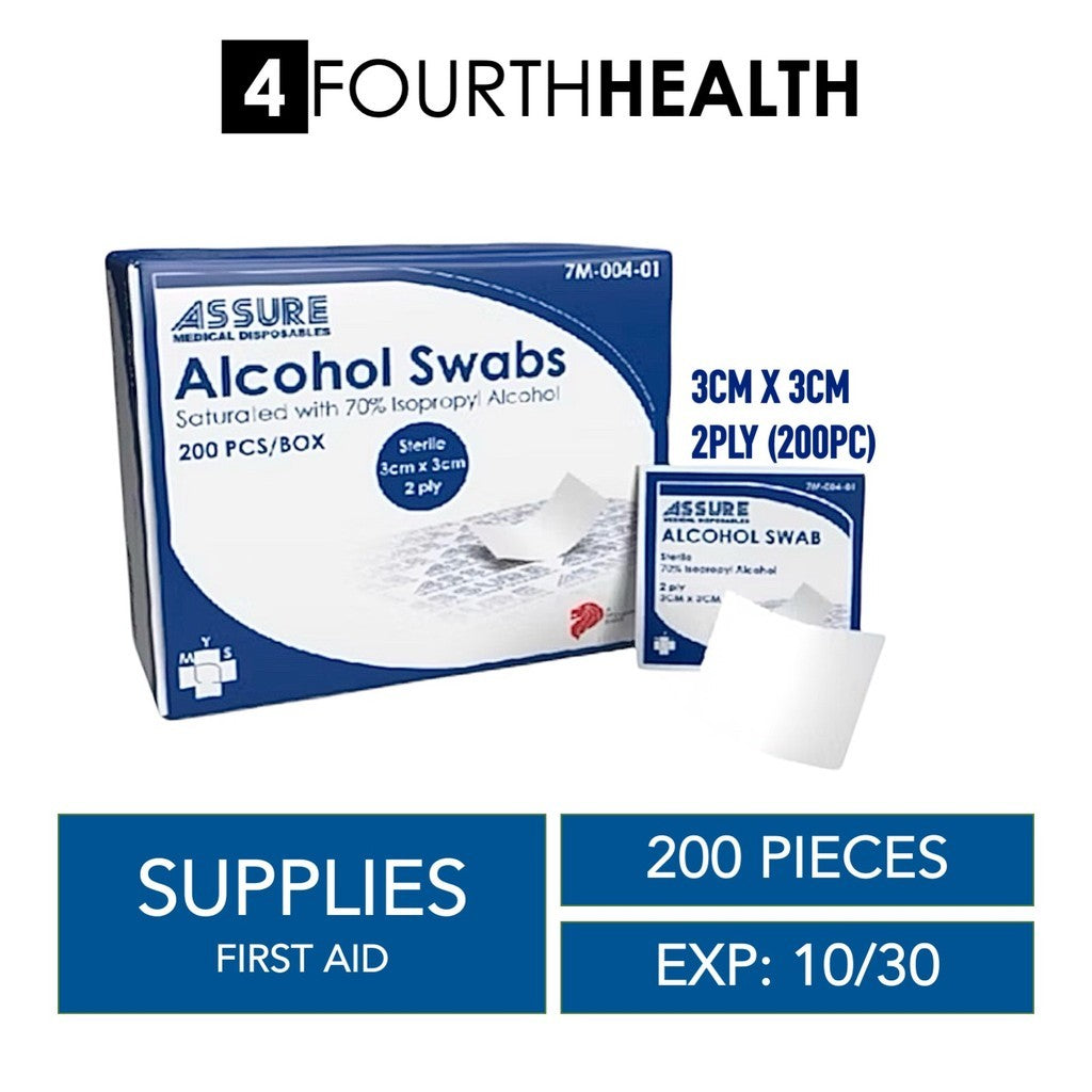 [EXP 10/30] Assure Alcohol Swabs (Sterile, 70% Isopropyl Alcohol) | 200PC/BOX
