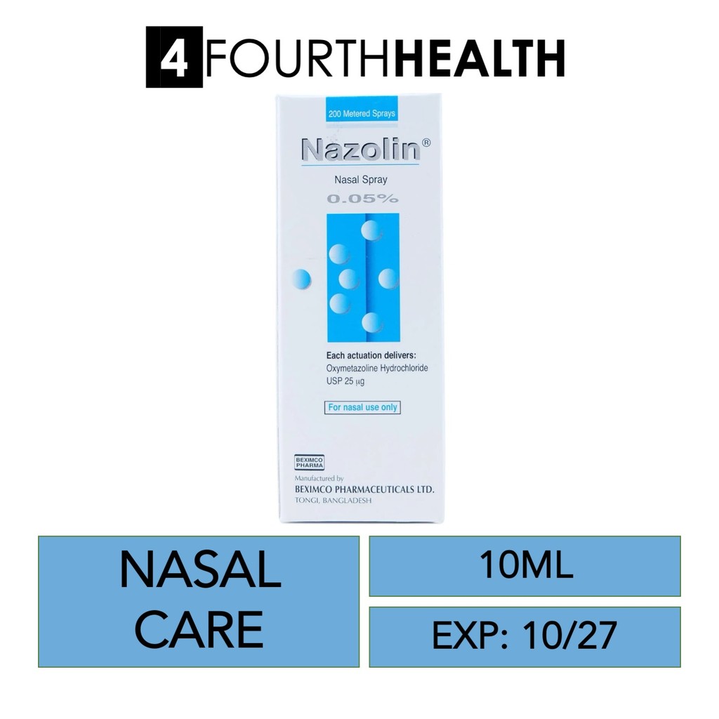 [EXP 10/27] Nazolin (Oxymetazoline HCL) 0.05% Nasal Spray | 200 doses