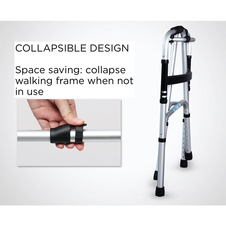 Elderly Walker Walking Frame | Walking Aid | Adjustable Foldable | Aluminium Alloy