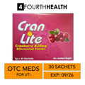 [EXP 10/27] CranLite Cranberry 830mg Effervescent Powder | Cran Lite | No Sugar 5g x 30 Sach