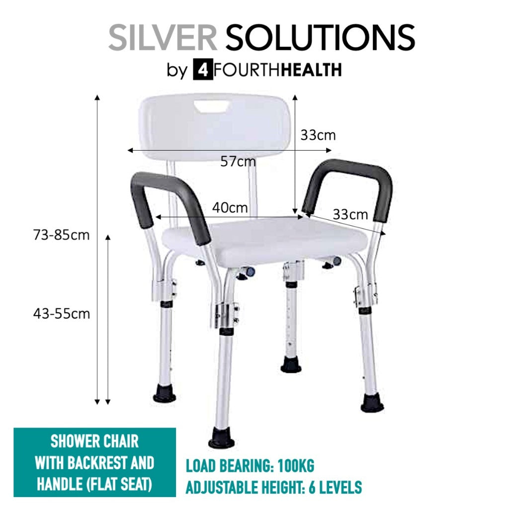 Adjustable Non-Slip Shower Chair Bath Seat | Waterproof Rust-Resistant Frame | for Elderly, Seniors, Disabled