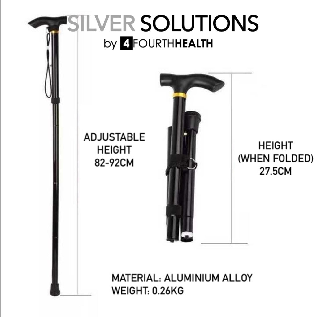Basic Foldable Walking Stick Walking Cane | Adjustable Height | Walking Aid