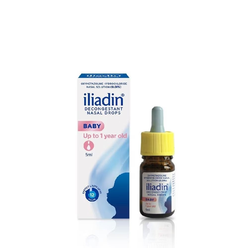 Iliadin Baby (0-1yrs) Decongestant Nasal Drops 0.01%, 5ml (Exp Apr 2026)