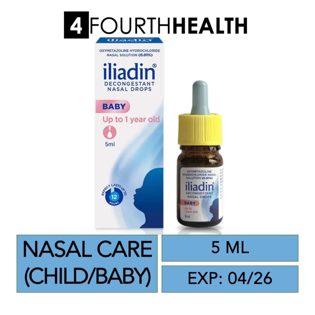 Iliadin Baby (0-1yrs) Decongestant Nasal Drops 0.01%, 5ml (Exp Apr 2026)