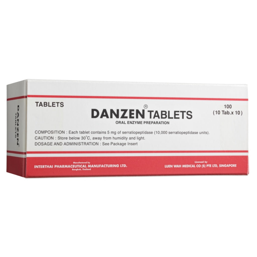 [EXP 09/28] Danzen Tablet Serratiopeptidase | 100 tabs - for sore throat, inflammation