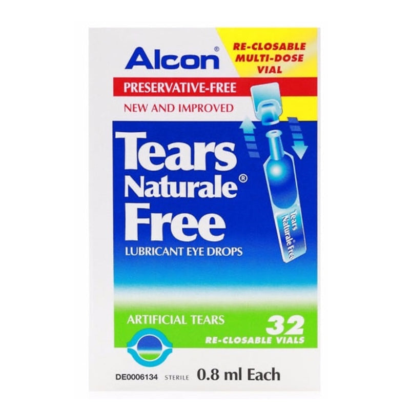 [EXP 08/26] Alcon Tears Naturale Free Lubricant Eye Drops Preservative Free 32 x 0.8ml Vials