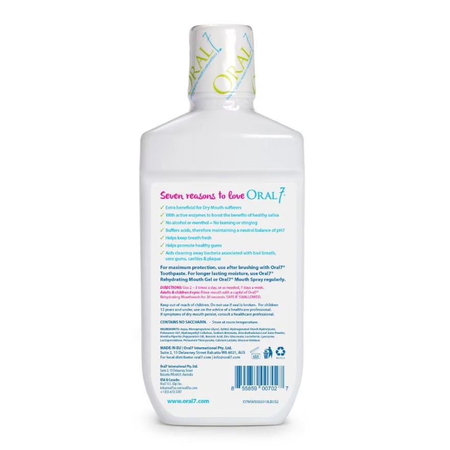 [EXP 02/28] Oral 7 Moisturising Mouth Wash 500ml - Rehydrating Active Enzymes