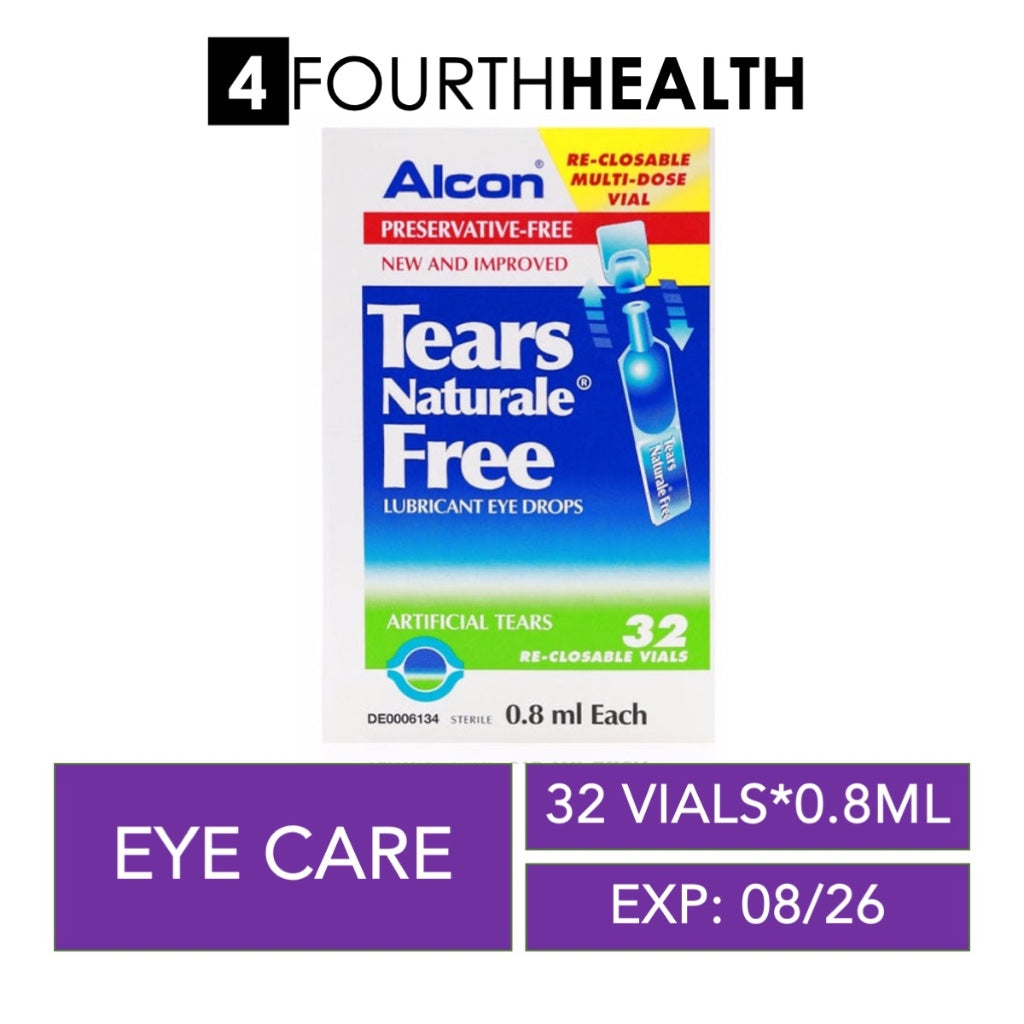 [EXP 08/26] Alcon Tears Naturale Free Lubricant Eye Drops Preservative Free 32 x 0.8ml Vials