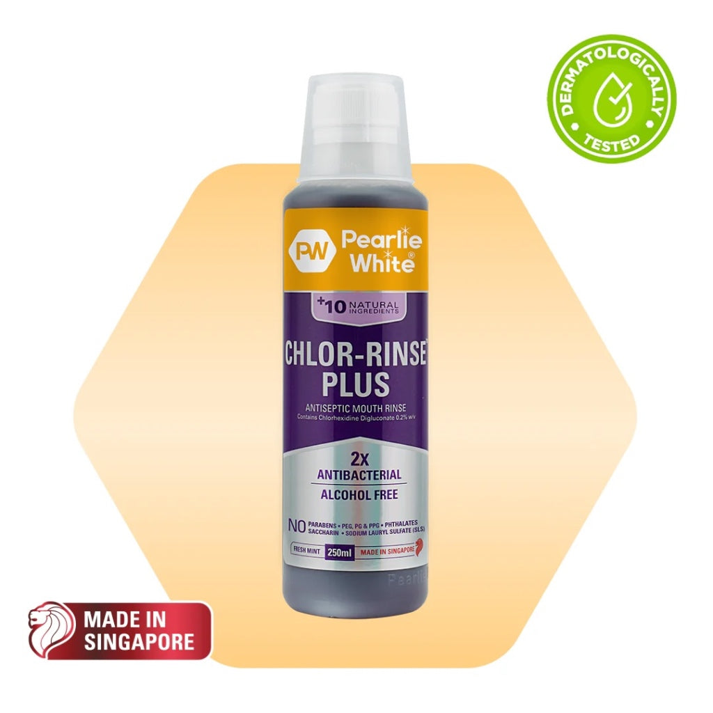 [EXP 06/28] Pearlie White Chlor-Rinse Plus Antiseptic Mouth Rinse 250ml