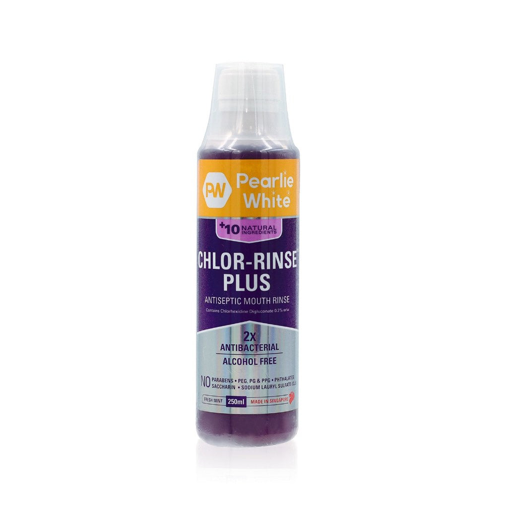 [EXP 06/28] Pearlie White Chlor-Rinse Plus Antiseptic Mouth Rinse 250ml