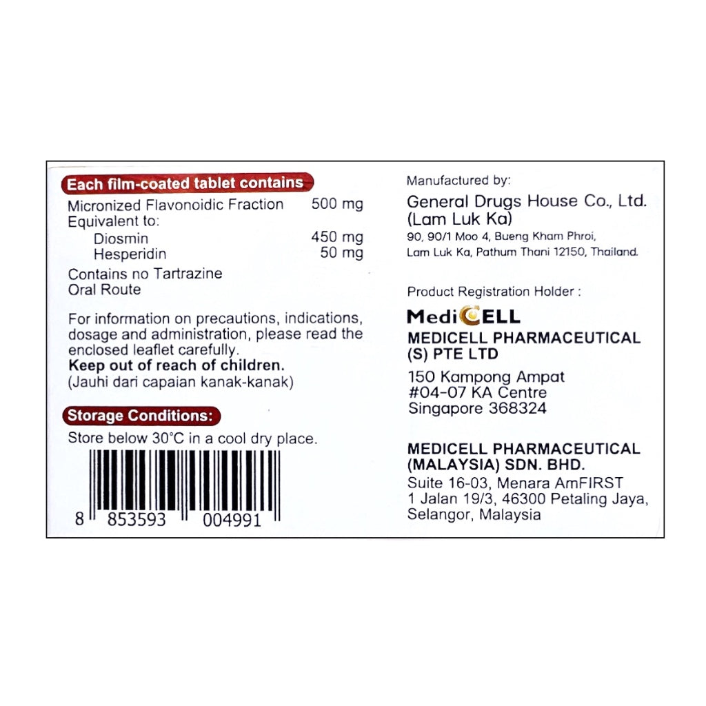 [EXP 08/28] Euvein 500mg 30 Tabs | For acute hemorrhoidal attack